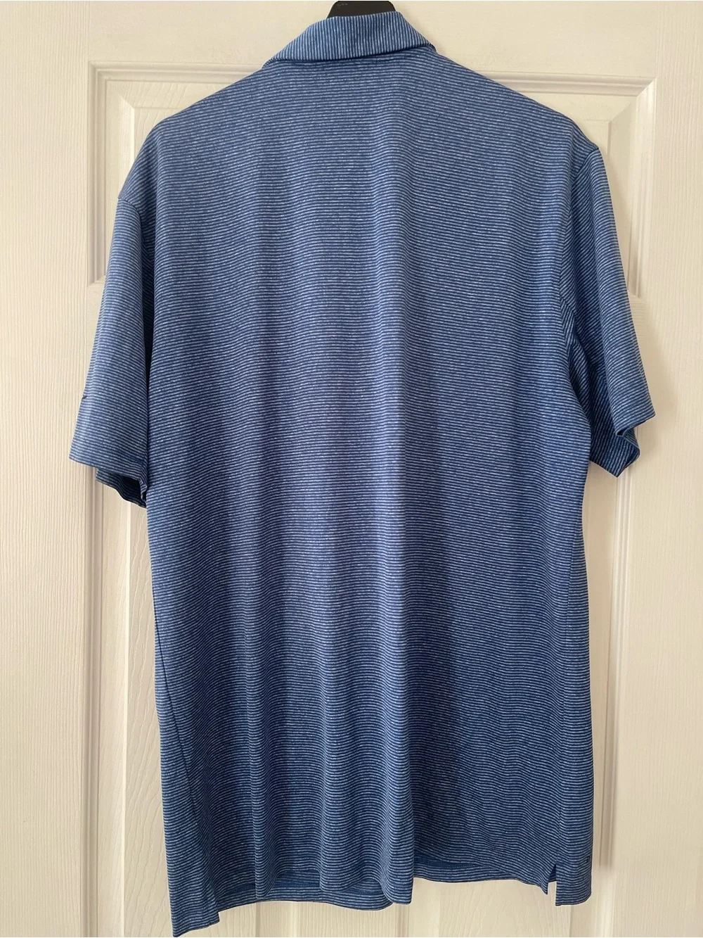 Nike Men’s blue stripe polo shirt golf athletic dry fit large